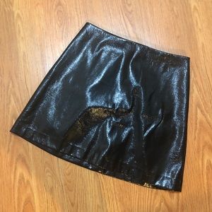 Express BLACK PLEATHER MINI SKIRT